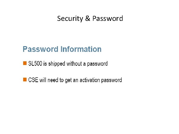 Security & Password 