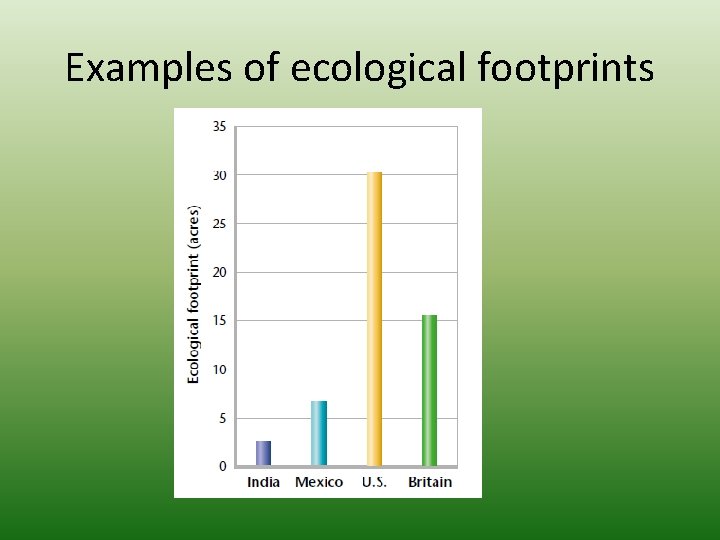 Examples of ecological footprints 