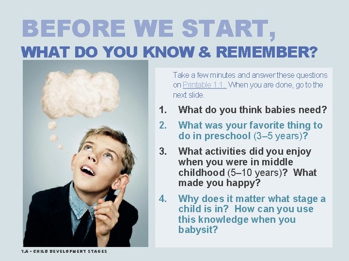 BEFORE WE START, WHAT DO YOU KNOW & REMEMBER? Take a few minutes and