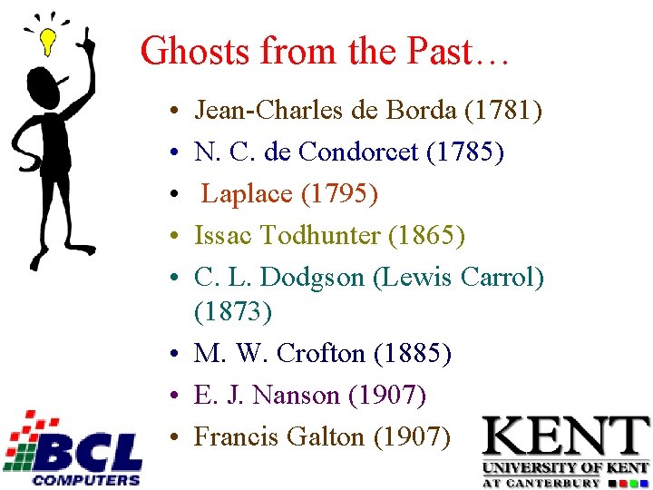 Ghosts from the Past… • • • Jean-Charles de Borda (1781) N. C. de