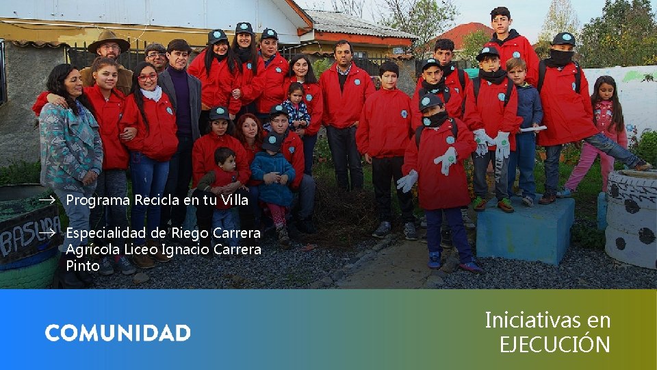 Programa Recicla en tu Villa Especialidad de Riego Carrera Agrícola Liceo Ignacio Carrera Pinto