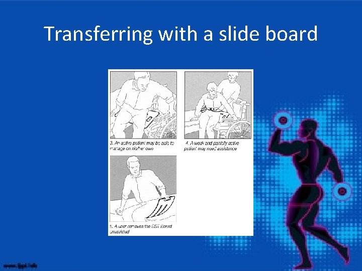 Transferring with a slide board 
