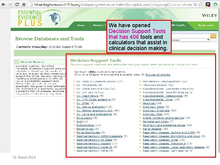 We have opened Decision Support Tools that has 406 tools and calculators that assist