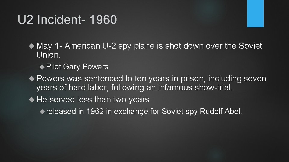 U 2 Incident- 1960 May 1 - American U-2 spy plane is shot down