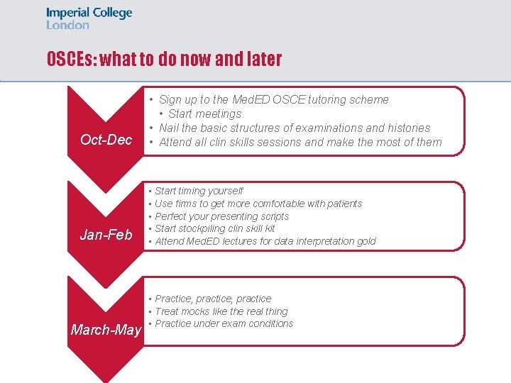 OSCEs: what to do now and later Oct-Dec • Sign up to the Med.