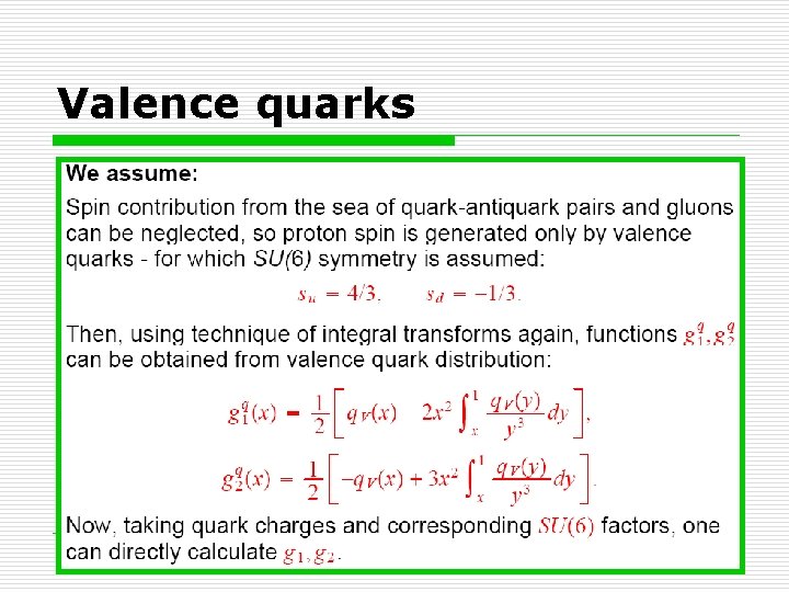 Valence quarks 