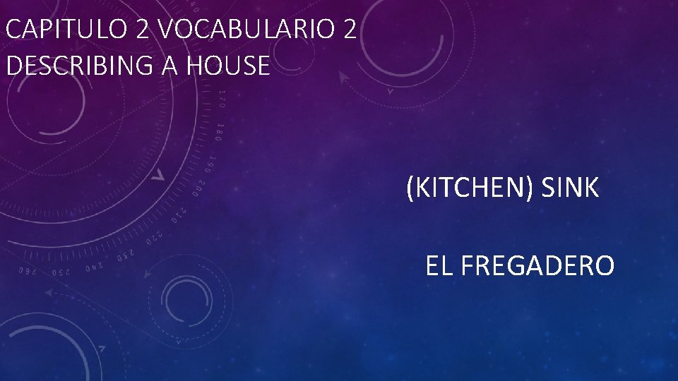 CAPITULO 2 VOCABULARIO 2 DESCRIBING A HOUSE (KITCHEN) SINK EL FREGADERO 