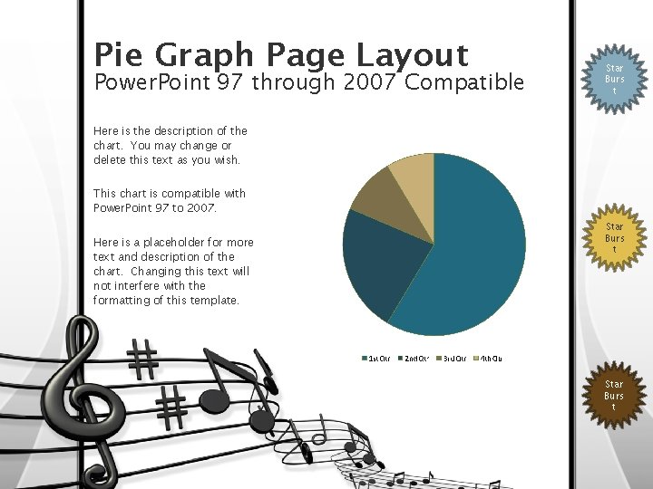 Pie Graph Page Layout Power. Point 97 through 2007 Compatible Star Burs t Here