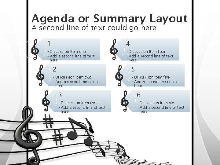 Agenda or Summary Layout A second line of text could go here 1 4