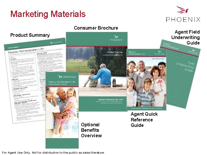 Marketing Materials Consumer Brochure Agent Field Underwriting Guide Product Summary Optional Benefits Overview For