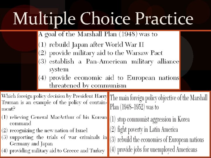 Multiple Choice Practice 