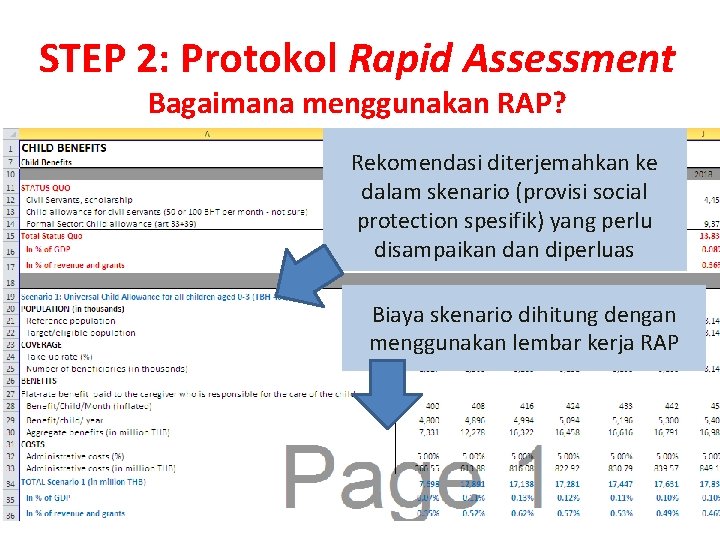 STEP 2: Protokol Rapid Assessment Bagaimana menggunakan RAP? Rekomendasi diterjemahkan ke dalam skenario (provisi