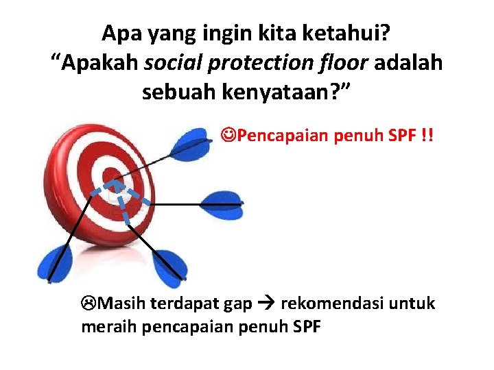 Apa yang ingin kita ketahui? “Apakah social protection floor adalah sebuah kenyataan? ” Pencapaian