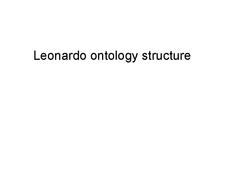 Leonardo ontology structure Leonardo ontology structure