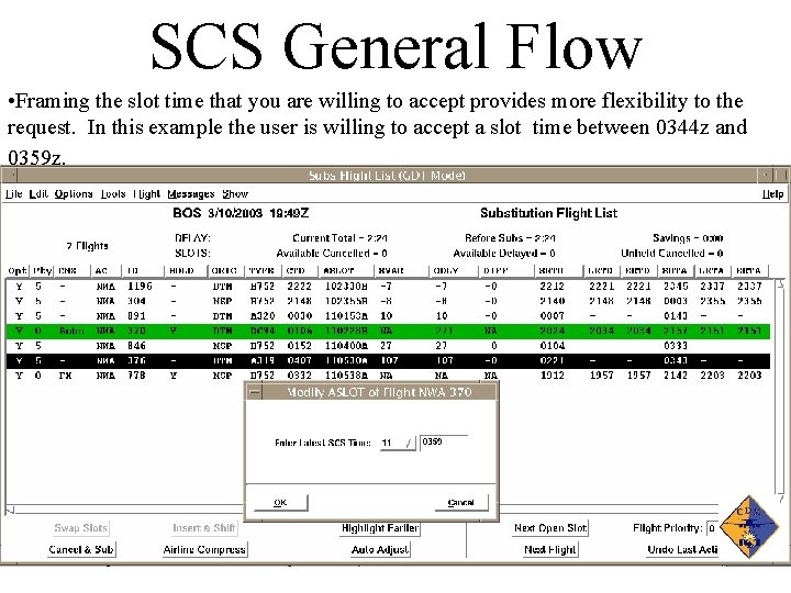 SCS General Flow • Framing the slot time that you are willing to accept