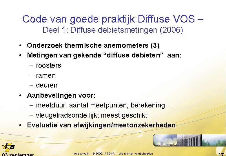 Code van goede praktijk Diffuse VOS – Deel 1: Diffuse debietsmetingen (2006) • Onderzoek