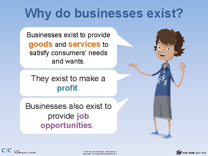 Why do businesses exist? Businesses exist to provide goods and services to satisfy consumers’