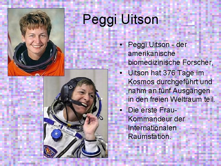 Peggi Uitson • Peggi Uitson - der amerikanische biomedizinische Forscher, • Uitson hat 376