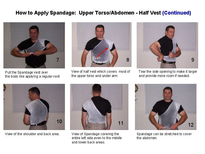 How to Apply Spandage Upper TorsoAbdomen Half Vest
