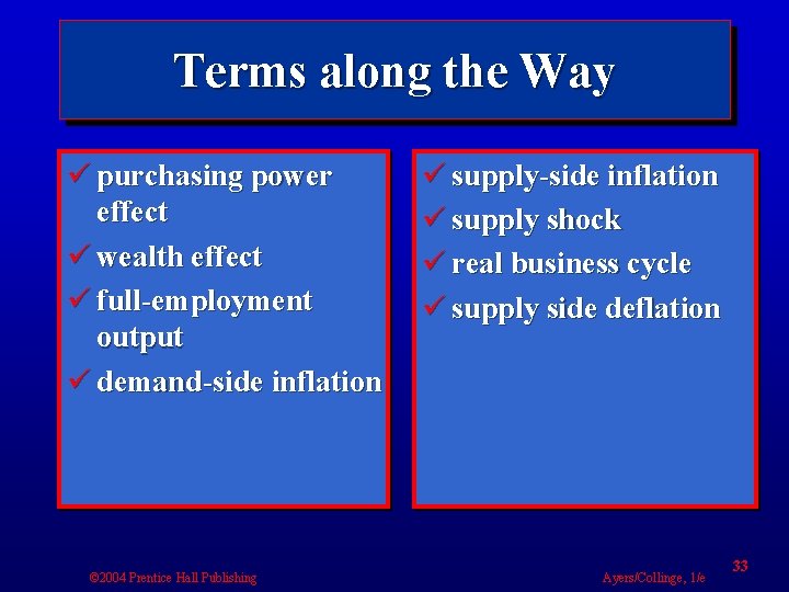 Terms along the Way ü purchasing power effect ü wealth effect ü full-employment output
