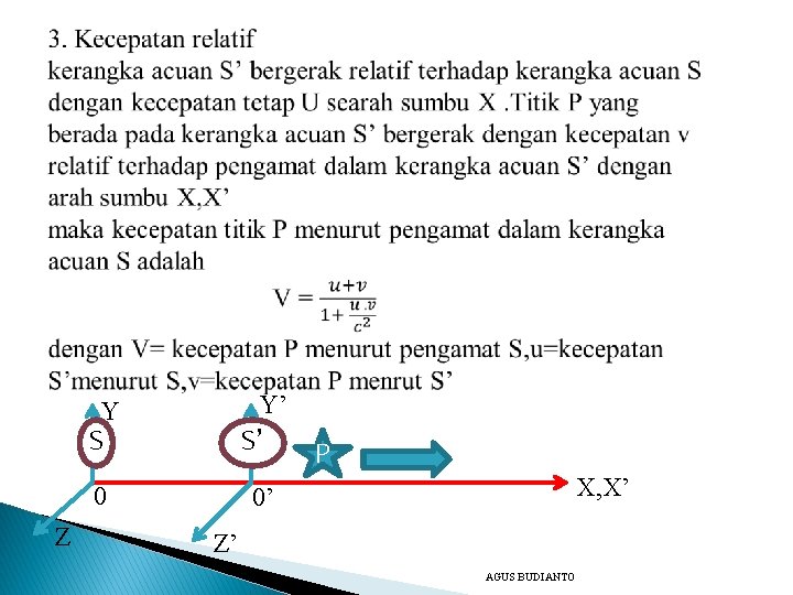 Z Y S Y’ S’ 0 0’ P X, X’ Z’ AGUS BUDIANTO 
