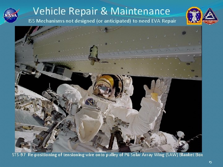 Vehicle Repair & Maintenance ISS Mechanisms not designed (or anticipated) to need EVA Repair