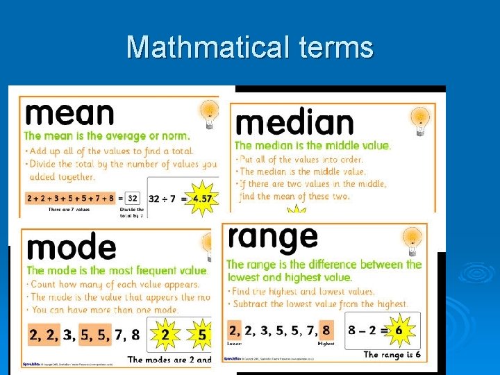 Mathmatical terms 