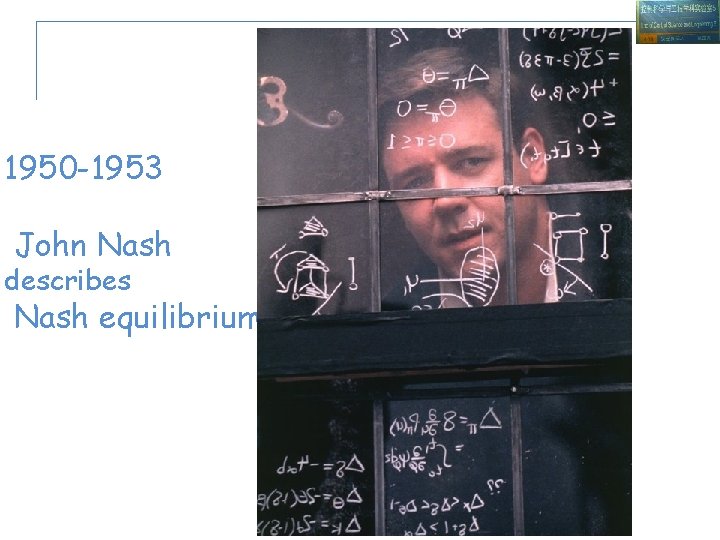 1950 -1953 John Nash describes Nash equilibrium 