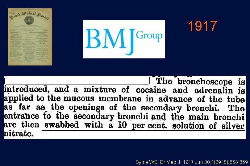 1917 Syme WS. Br Med J. 1917 Jun 30; 1(2948): 868 -869 