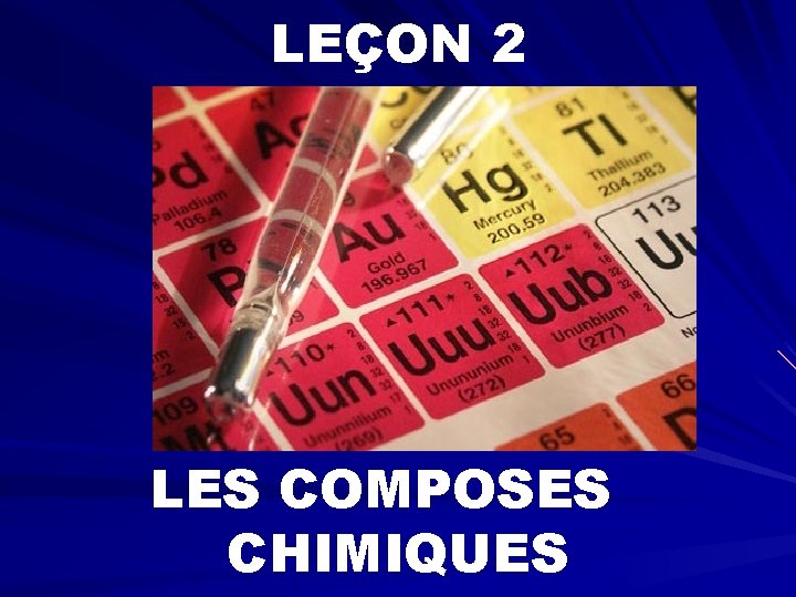 LEÇON 2 LES COMPOSES CHIMIQUES 