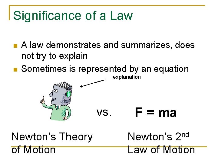 Significance of a Law n n A law demonstrates and summarizes, does not try Significance of a Law n n A law demonstrates and summarizes, does not try