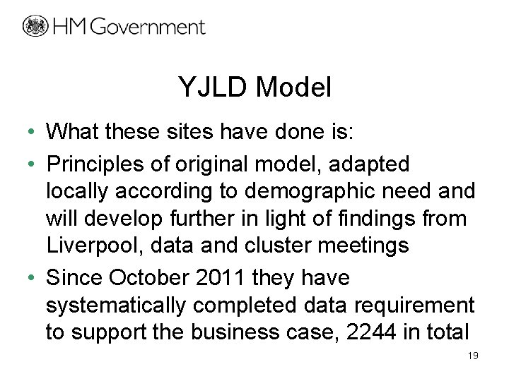 YJLD Model • What these sites have done is: • Principles of original model,