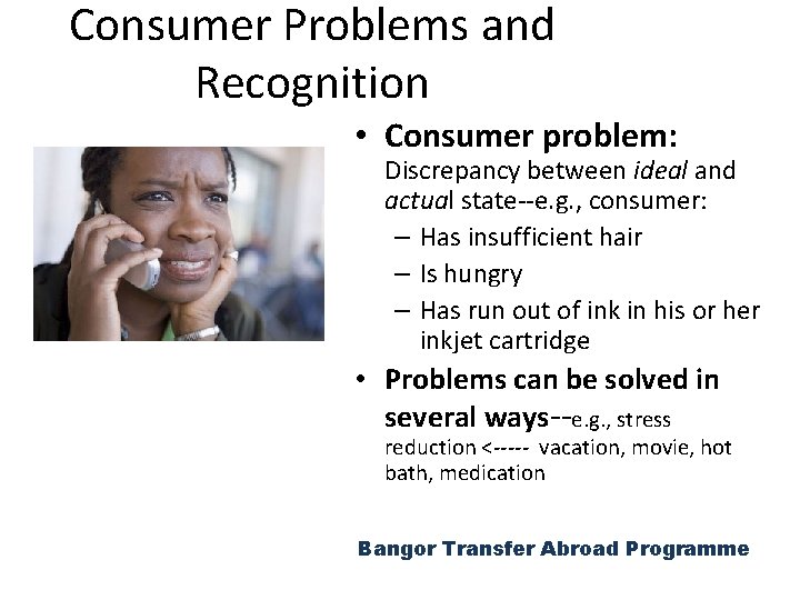 Consumer Problems and Recognition • Consumer problem: Discrepancy between ideal and actual state--e. g.