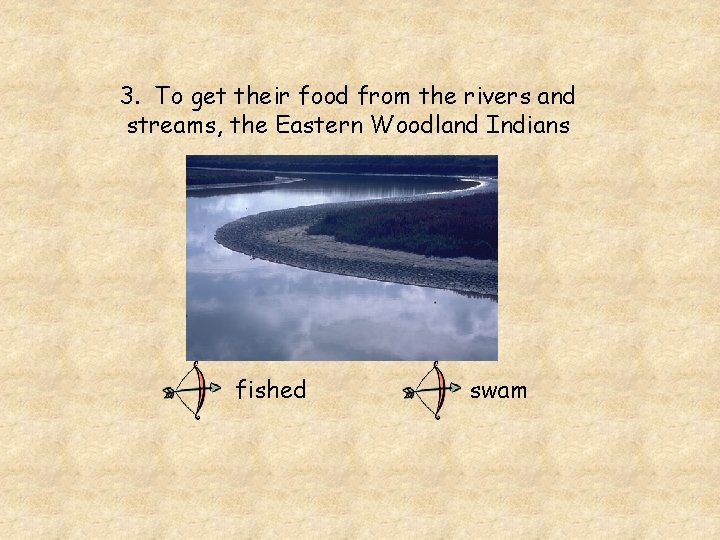 3. To get their food from the rivers and streams, the Eastern Woodland Indians