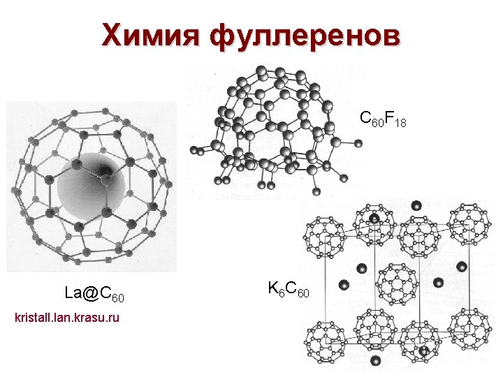 Химия фуллеренов C 60 F 18 La@C 60 kristall. lan. krasu. ru K 6