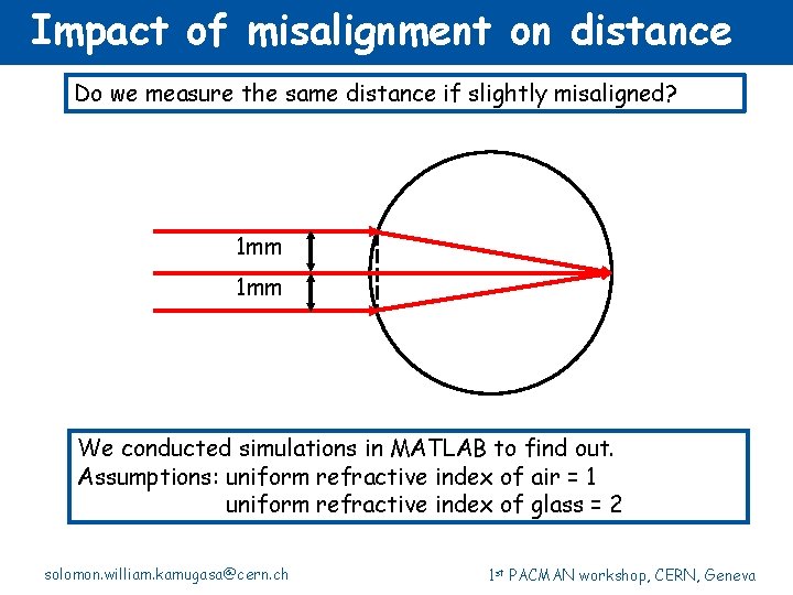 Impact of misalignment on distance Do we measure the same distance if slightly misaligned?