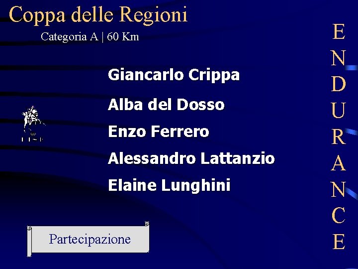 Coppa delle Regioni Categoria A | 60 Km Giancarlo Crippa Alba del Dosso Enzo