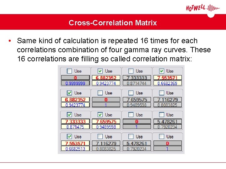 Cross-Correlation Matrix • Same kind of calculation is repeated 16 times for each correlations Cross-Correlation Matrix • Same kind of calculation is repeated 16 times for each correlations