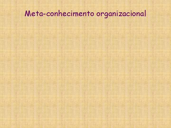 Meta-conhecimento organizacional 