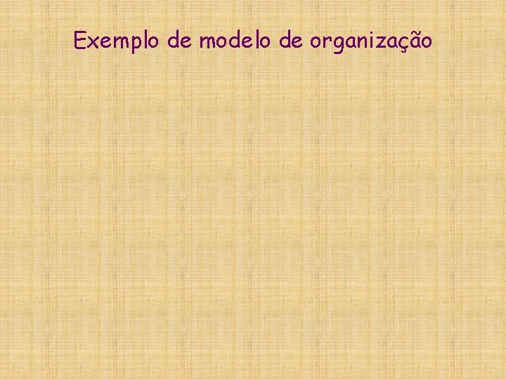 Exemplo de modelo de organização 