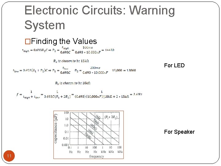 Electronic Circuits: Warning System �Finding the Values For LED For Speaker 11 