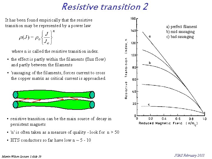 Resistive transition 2 It has been found empirically that the resistive transition may be