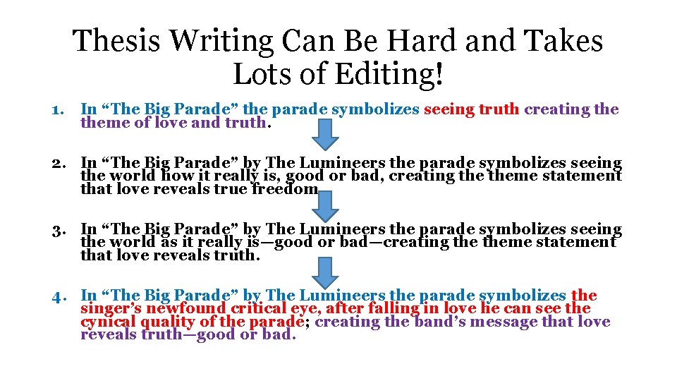 Thesis Writing Can Be Hard and Takes Lots of Editing! 1. In “The Big