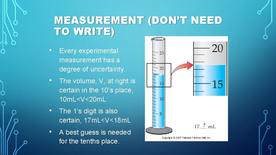 MEASUREMENT (DON’T NEED TO WRITE) • Every experimental measurement has a degree of uncertainty.