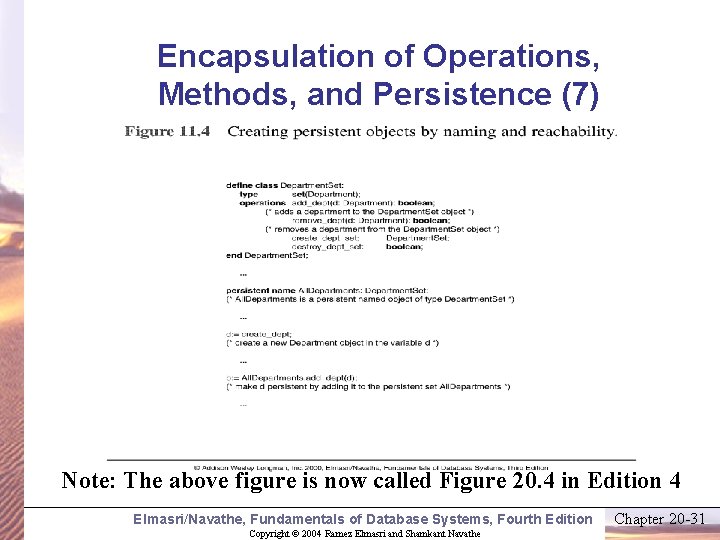 Encapsulation of Operations, Methods, and Persistence (7) Note: The above figure is now called