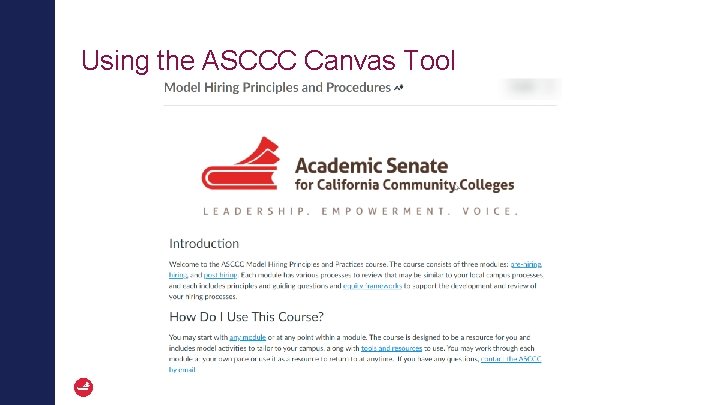 Using the ASCCC Canvas Tool 