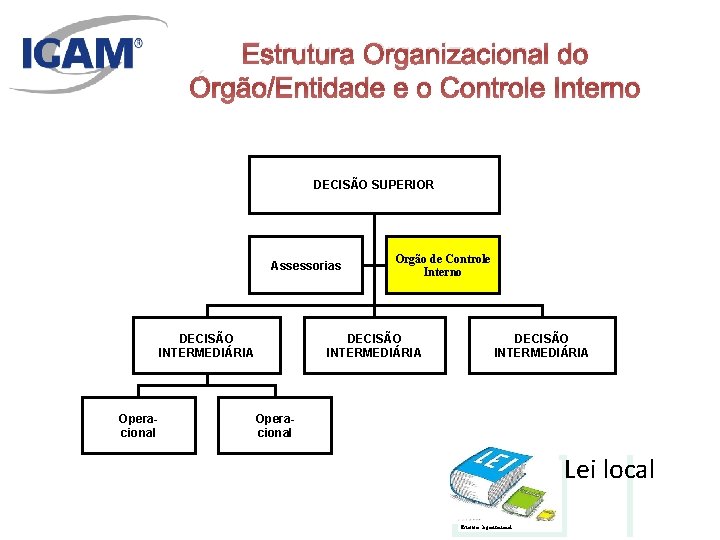 Estrutura Organizacional do Órgão/Entidade e o Controle Interno DECISÃO SUPERIOR Assessorias DECISÃO INTERMEDIÁRIA Operacional