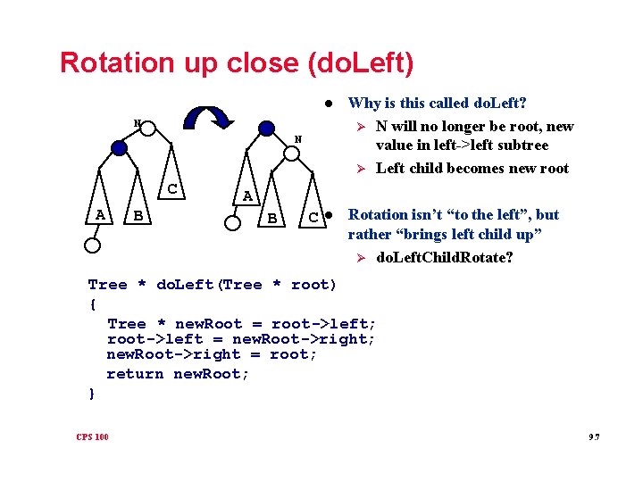 Rotation up close (do. Left) l Why is this called do. Left? Ø N