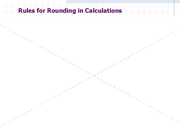 Rules for Rounding in Calculations 