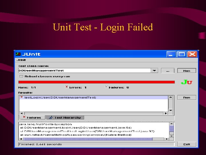 Unit Test - Login Failed 